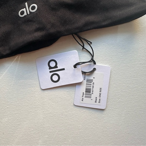 NWT 2 x Alo Performance Wide Stretchy Fabric Headbands in Black - Picture 3 of 6